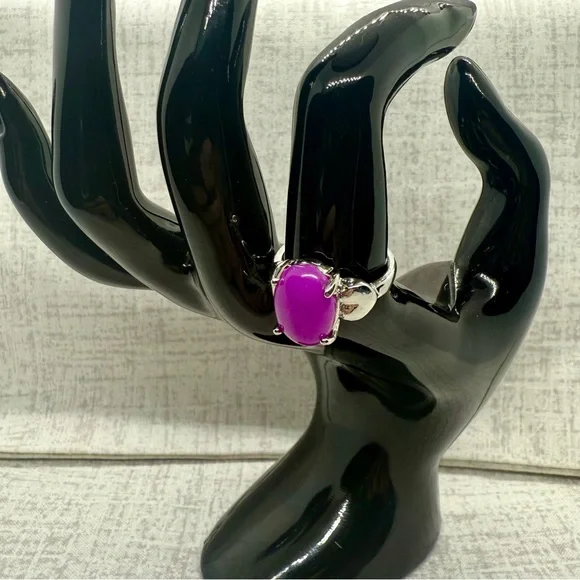 New Bold Oval Purple Statement Ring, Size 8 - Picture 2 of 5
